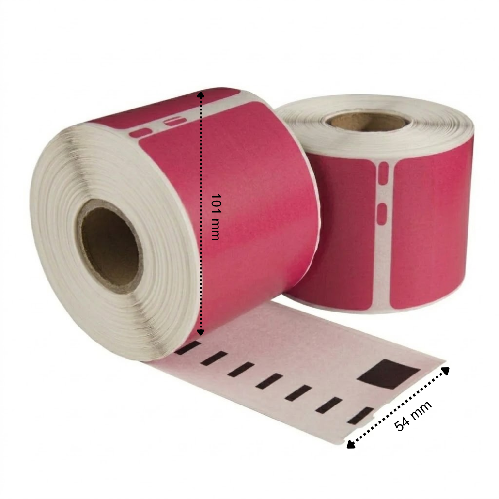 Etichette compatibili Dymo 99014 rosa, 101 mm x 54 mm, 220 etichette, adesivo permanente
