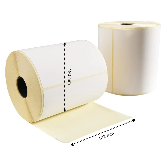 Etichetta termica, 102 mm x 190 mm, 240 etichette per rotolo, anima 25 mm, bianco, ECO, permanente