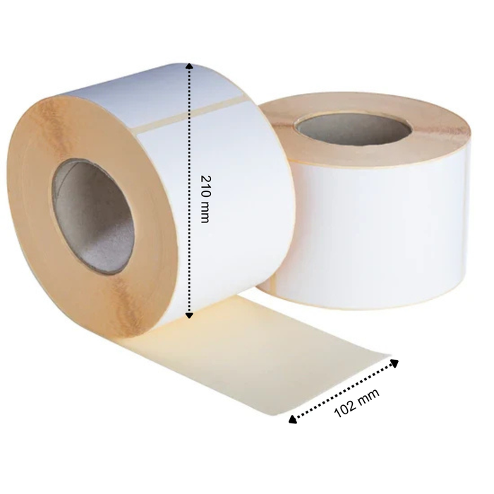 Etichette di spedizione DHL 102x210 mm 640 etichette per rotolo Tubo 76 mm Bianco Termico ECO Permanente