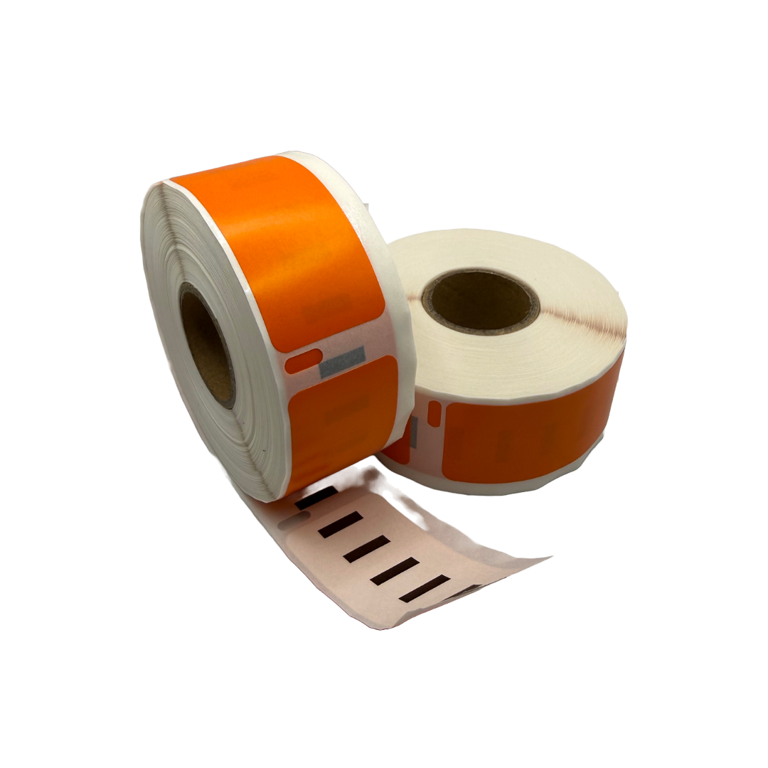 Etichette compatibili Dymo 11352 54x25 mm 500 etichette per rotolo Arancioni permanenti per stampanti di etichette