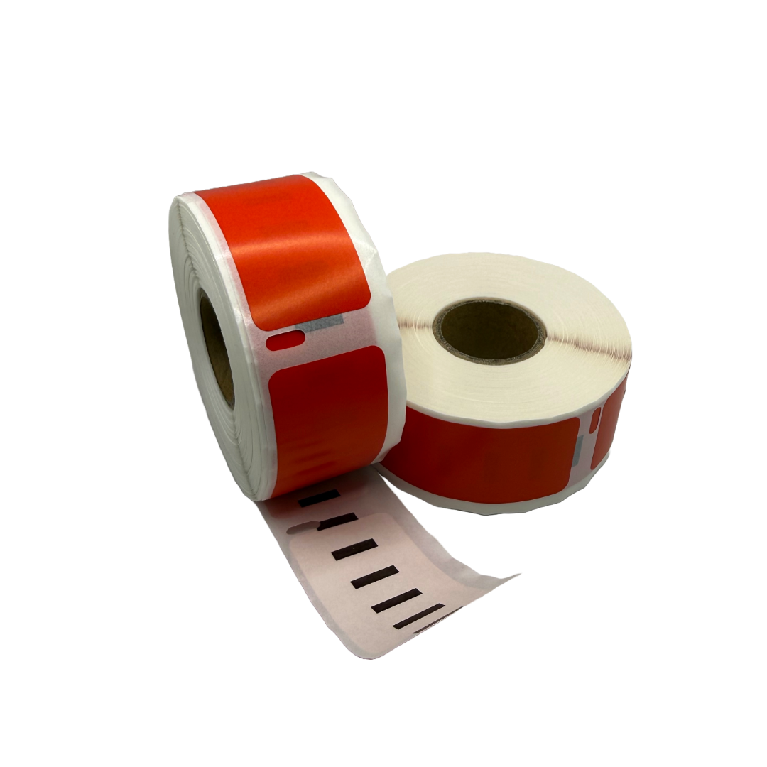 Etichette compatibili Dymo 11352 54x25 mm, 500 etichette per rotolo, rosse permanenti, per etichettatrici