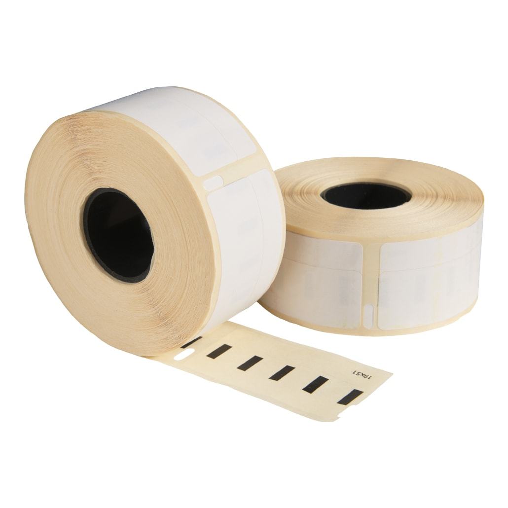 Etichette rimovibili compatibili Dymo 11355 / S0722550, 19 mm x 51 mm, 500 etichette per rotolo, bianche