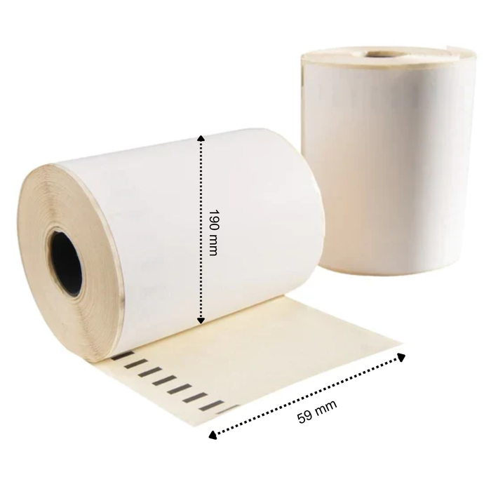 Etichette compatibili in plastica Dymo 2112288 / 1933087, 190 mm x 59 mm, 170 etichette per rotolo, bianco, PP permanente