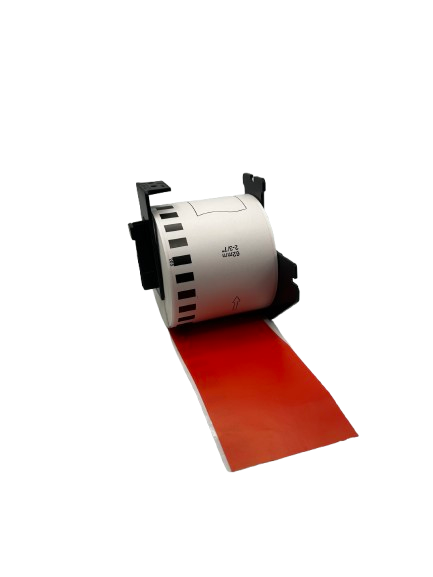 Brother DK-22205 Compatibile Etichette Continue Rosse 62 mm x 30,48 m incl. Supporto Rotoli di Etichette Permanenti