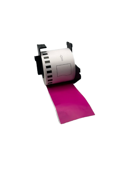 Brother DK-22205 Compatibile Etichette Continue Rosa 62 mm x 30,48 m incl. Supporto per Rotoli di Etichette Permanenti