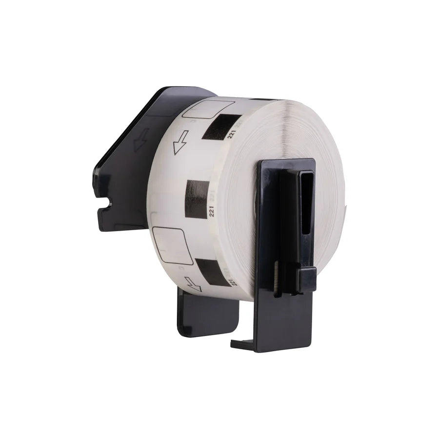 Etichette compatibili DK-22214, 12 mm x 30,48 m, supporto Brother incluso, permanenti