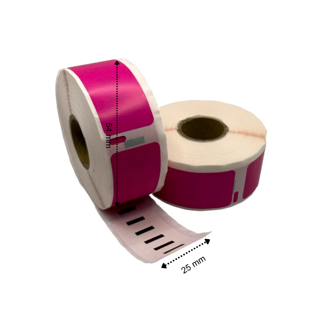 Etichette compatibili Dymo 11352 54x25 mm 500 etichette per rotolo Rosa Permanenti per stampanti di etichette