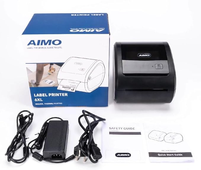 Stampante per etichette Aimo 6XL, 203 DPI, larghezza di stampa fino a 108 mm per etichette di spedizione