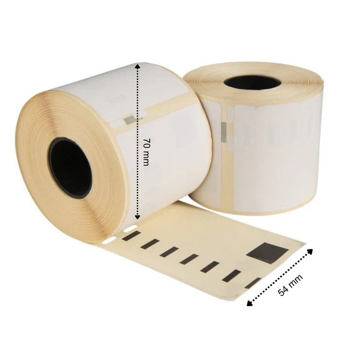 Etichette compatibili Dymo 99015 / S0722440, 70 mm x 54 mm, 320 per rotolo, bianche, permanenti