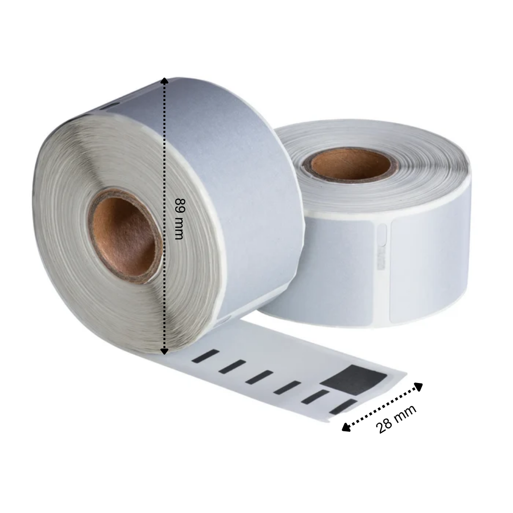 Etichette compatibili Dymo 99010 argento, 89 mm x 28 mm, 260 etichette, permanenti