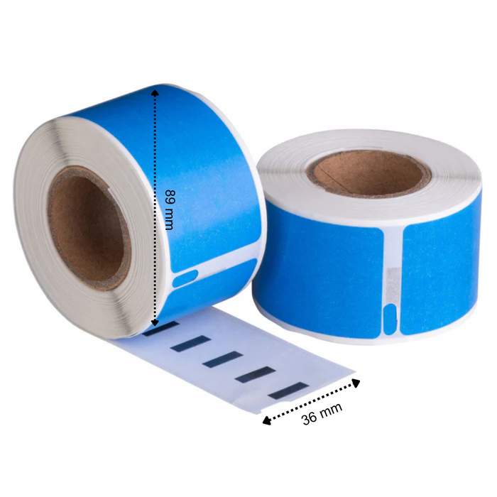 Etichette compatibili Dymo 99012 blu, 89 mm x 36 mm, 260 etichette, adesivo permanente