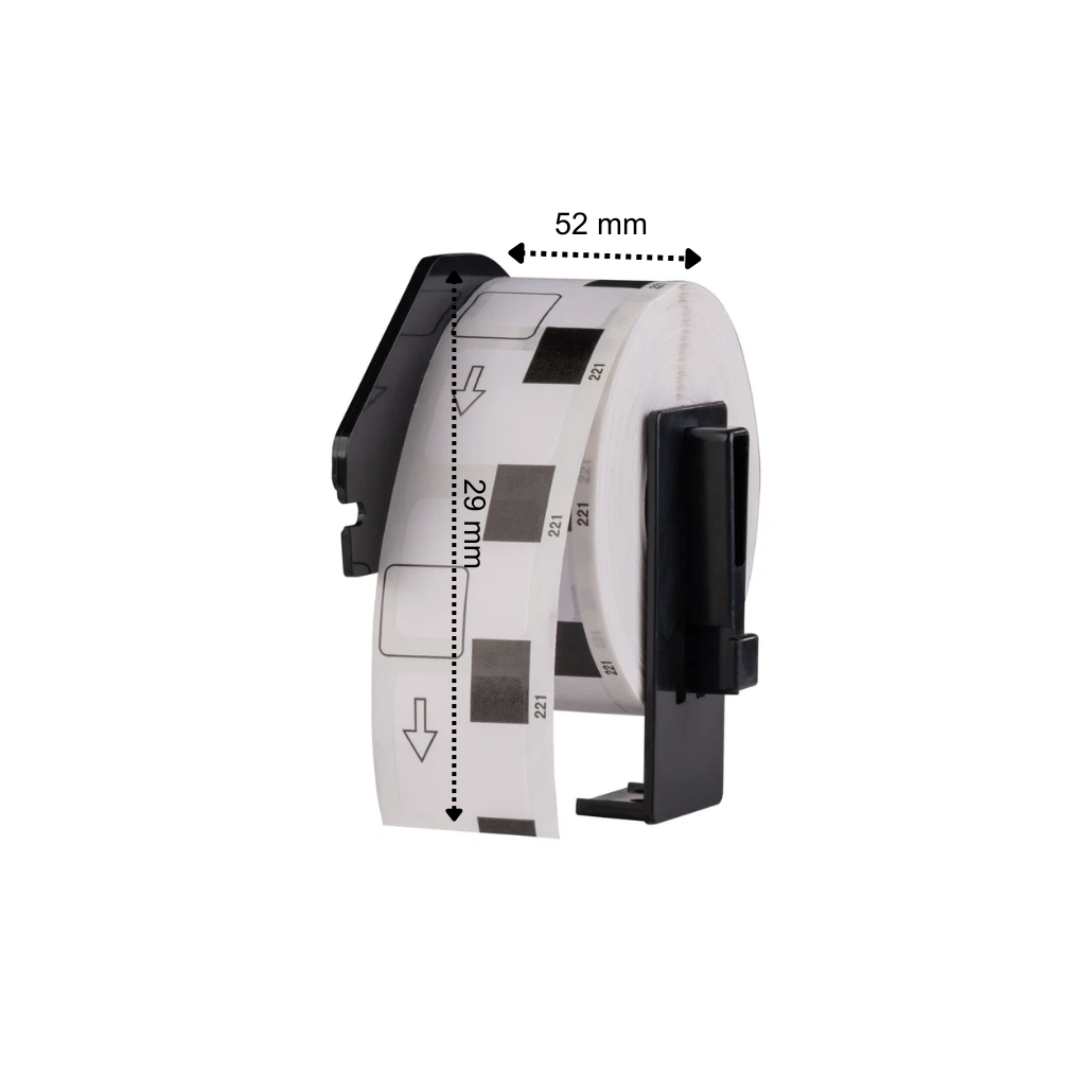 Etichette compatibili Brother DK-11226, 52 mm x 29 mm, 1.000 etichette per rotolo, incluso supporto Brother, adesivo permanente