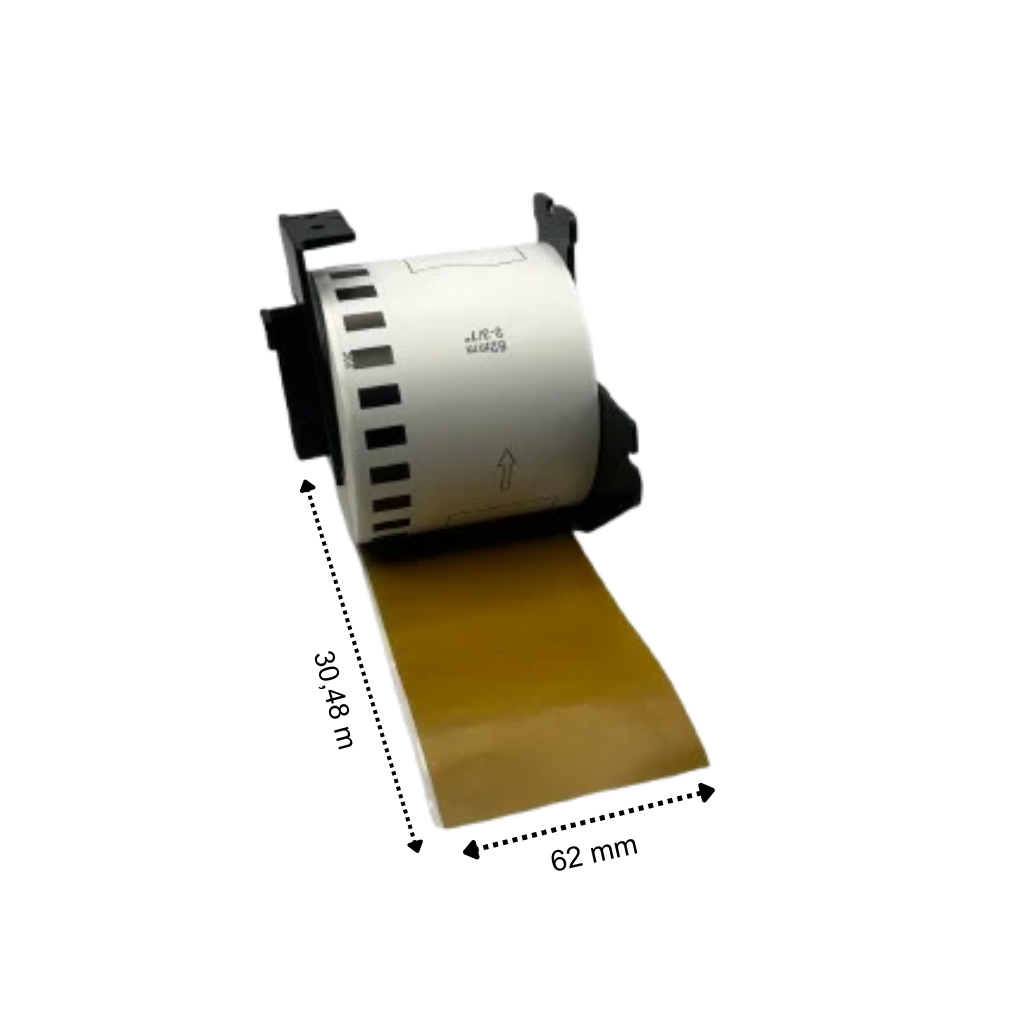 Etichette compatibili Brother DK-22205 oro, 62 mm x 30,48 m, incl. supporto Brother, permanenti