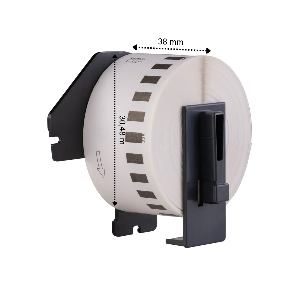 Etichette compatibili Brother DK-22225, 38 mm x 30,48 m, supporto Brother incluso, permanenti