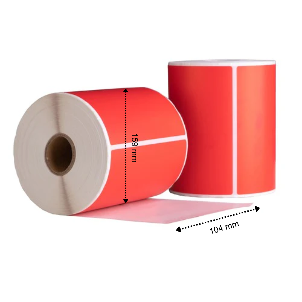 Etichette compatibili Dymo 4XL/S0904980, 104 mm x 159 mm, 220 etichette, rosse, permanenti