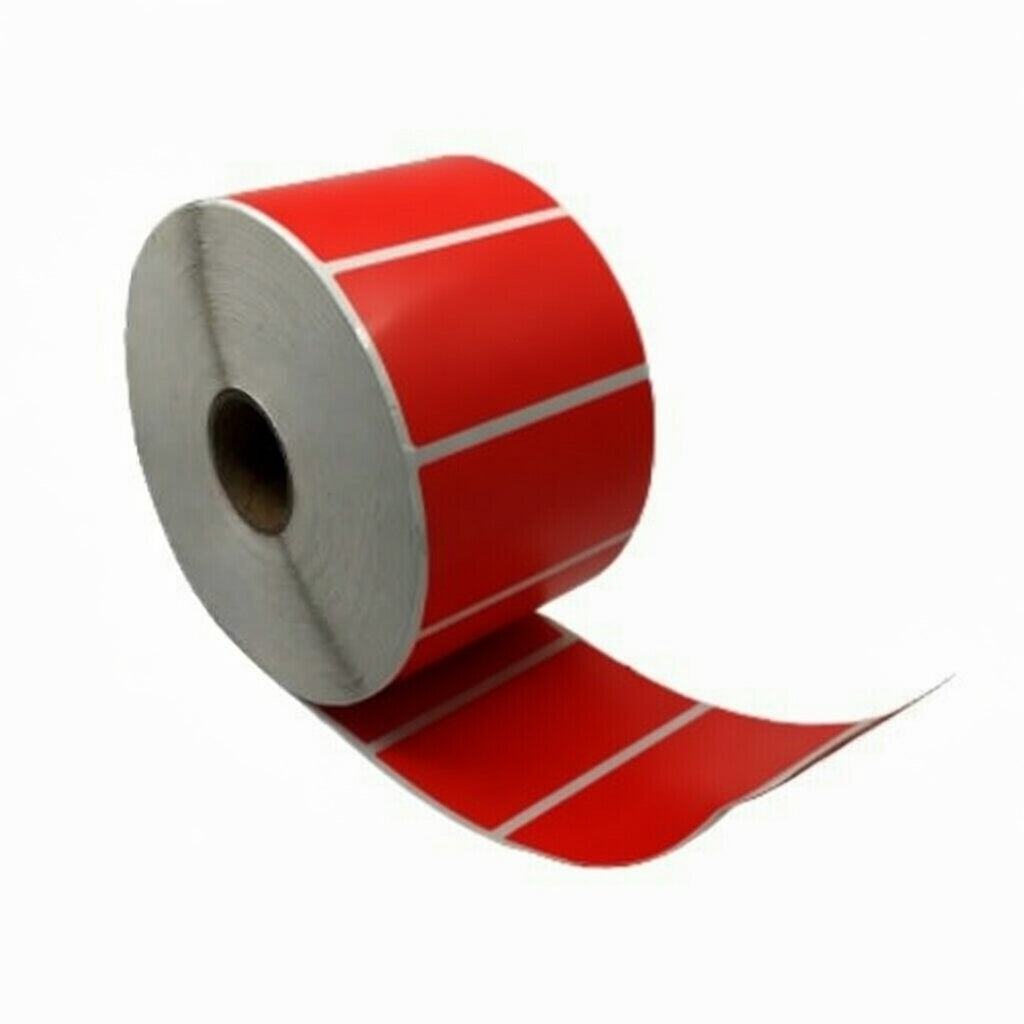 Etichetta termica, 57 mm x 32 mm Rossa, 1500 etichette per rotolo, nucleo 25 mm, ECO, permanente