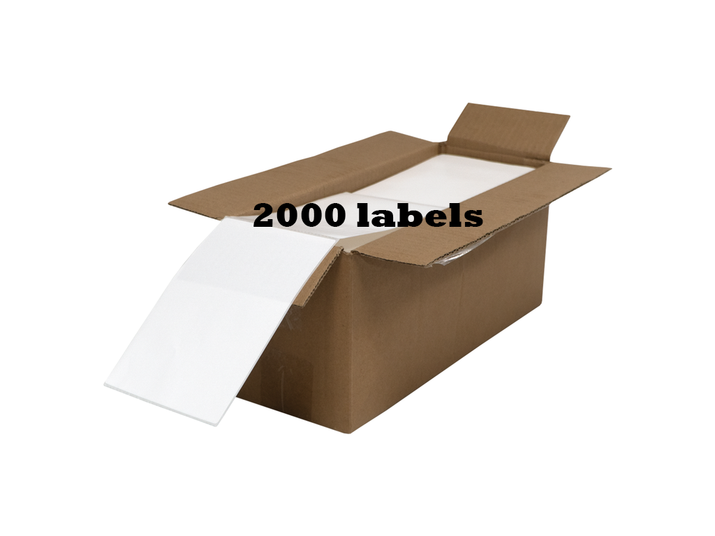 Etichette di spedizione Fanfold 102x150 mm Termiche ECO Permanenti 2000 Etichette per Scatola per Stampanti di Etichette