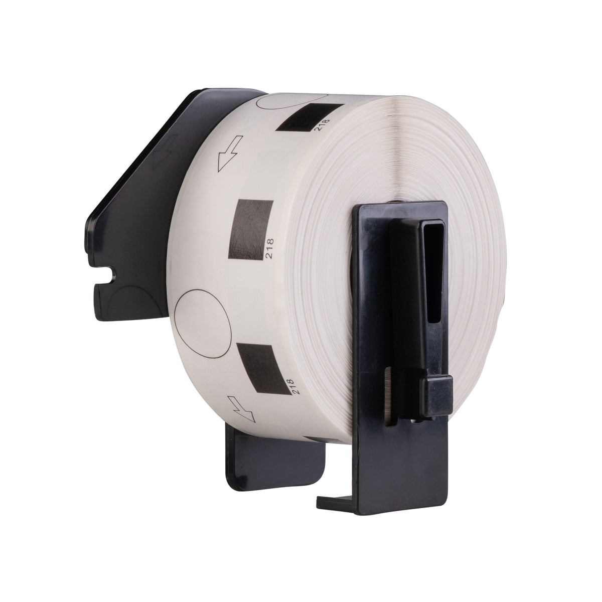 Etichette compatibili Brother DK-11218, 24 mm x 24 mm rotonde, 1.000 etichette per rotolo, incl. supporto Brother, permanenti