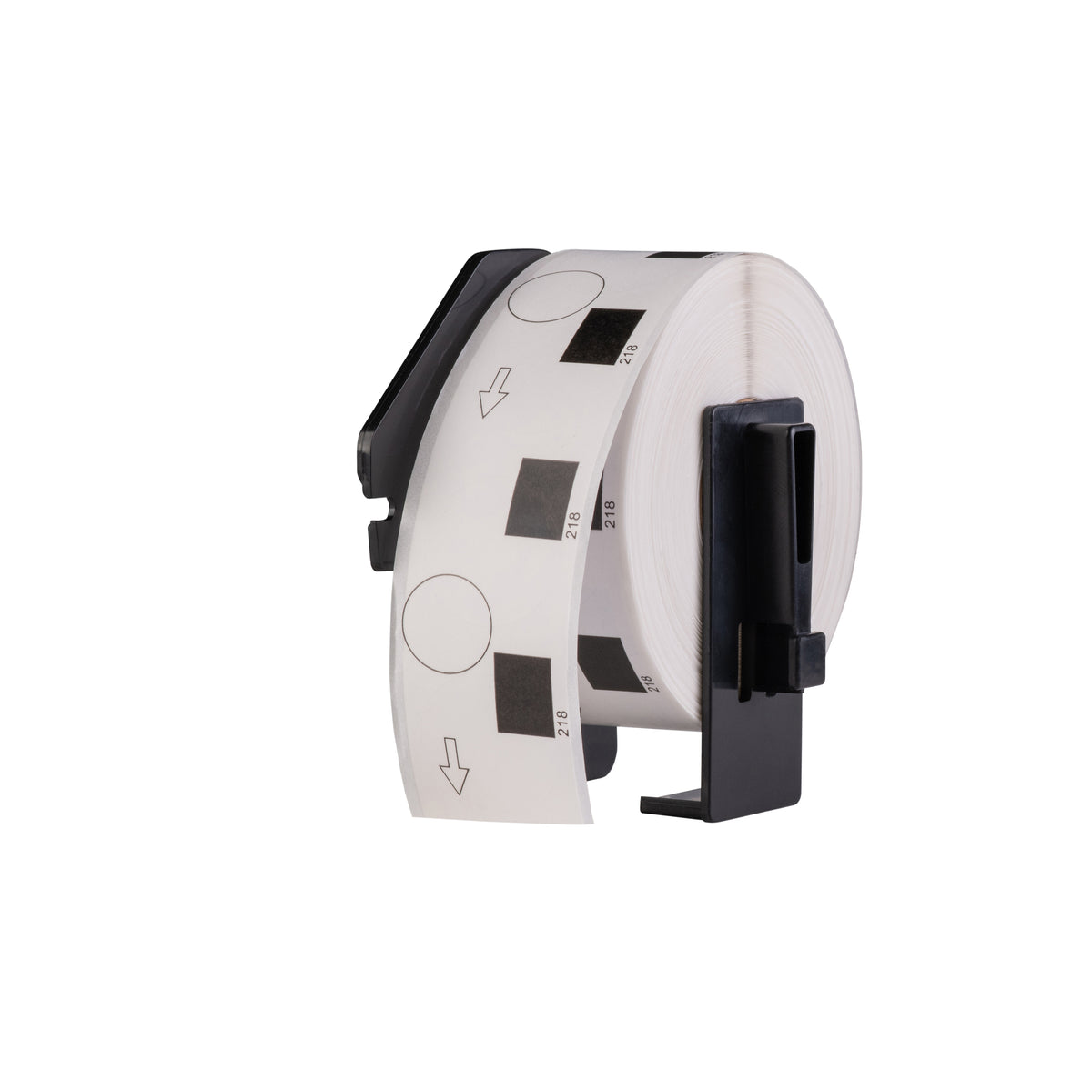 Etichette compatibili Brother DK-11218, 24 mm x 24 mm rotonde, 1.000 etichette per rotolo, incl. supporto Brother, permanenti