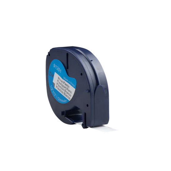 Nastro compatibile Dymo LetraTag 91205 (S0721650), nero su blu, 12 mm x 4 m