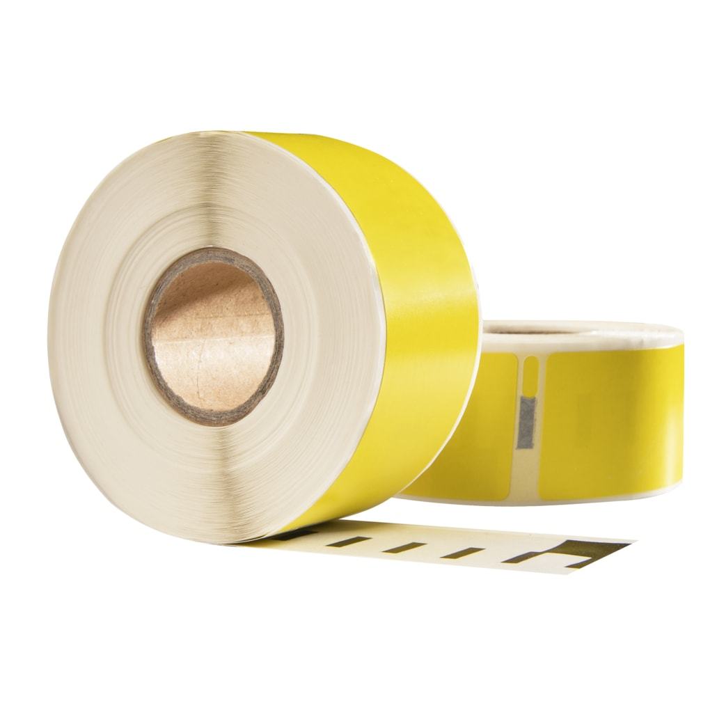 Etichette compatibili Dymo 99010 gialle, 89 mm x 28 mm, 260 etichette, permanenti