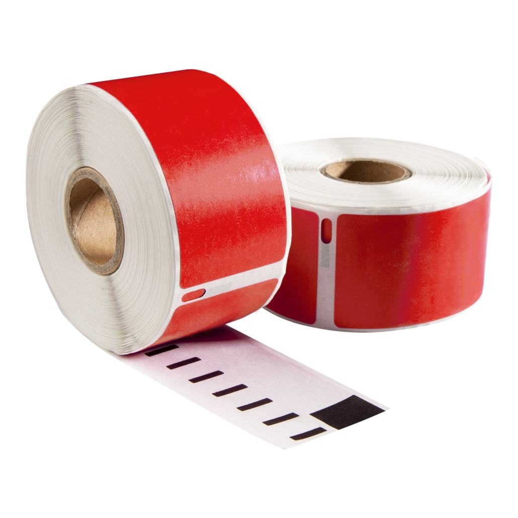 Etichette compatibili Dymo 99010 rosse, 89 mm x 28 mm, 260 etichette, adesivo permanente