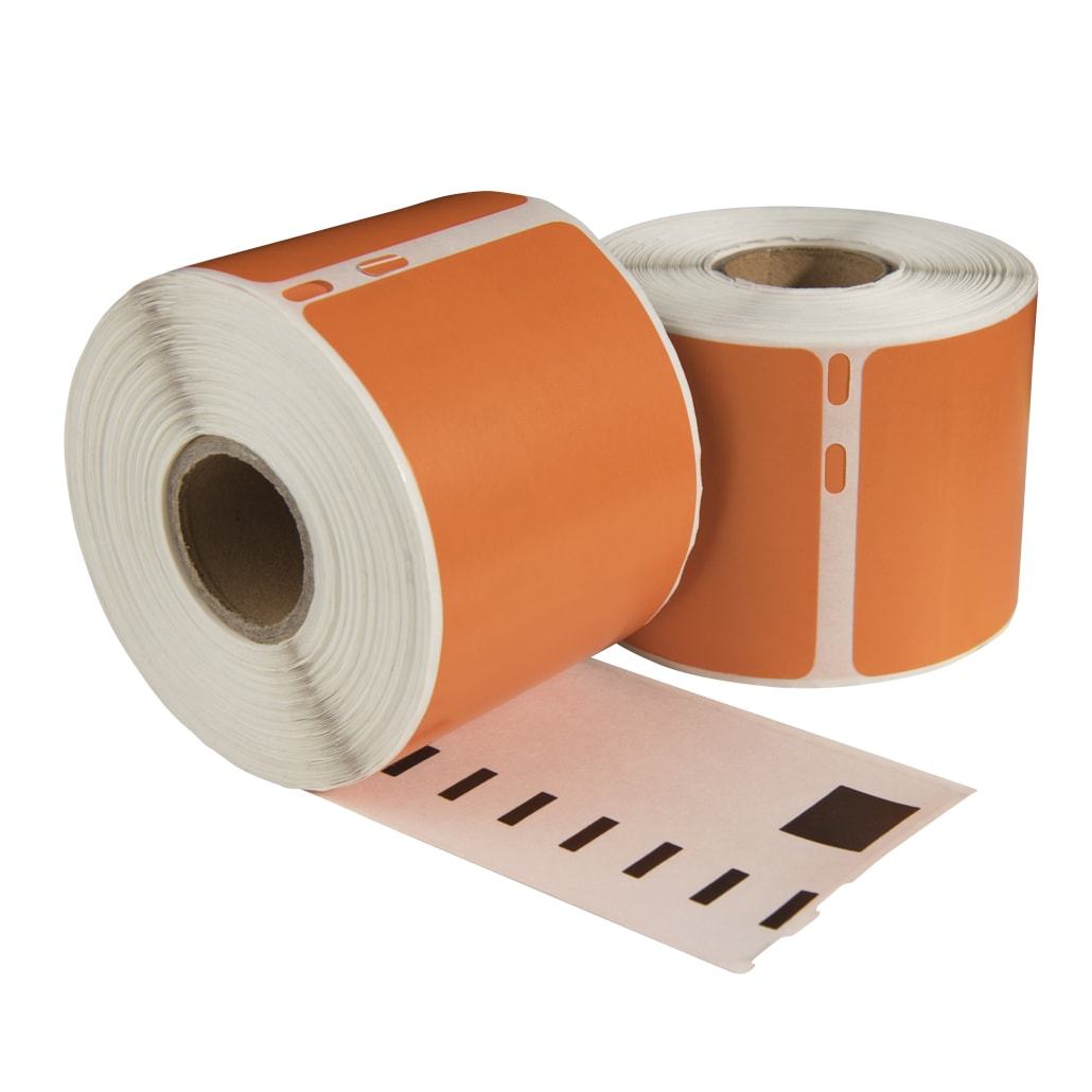 Etichette compatibili Dymo 99014 arancioni, 101 mm x 54 mm, 220 etichette, permanenti