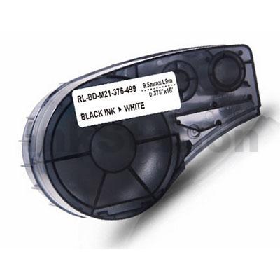 Nastro in vinile Brady M21-375-499, nero su bianco, 9,53 mm x 4,88 m (compatibile)