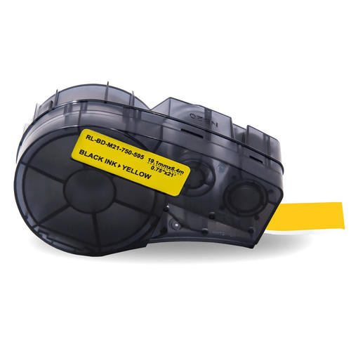 Nastro in vinile Brady M21-750-595-YL nero su giallo 19,1 mm x 6,40 m (compatibile)