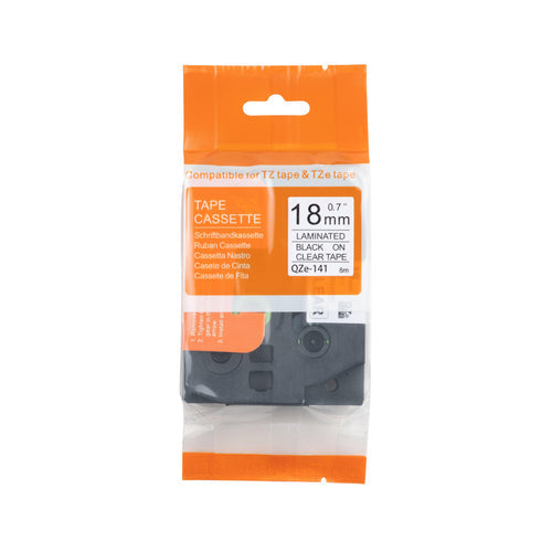 Nastro TZe-541 compatibile Brother nero su blu 18 mm x 8 m